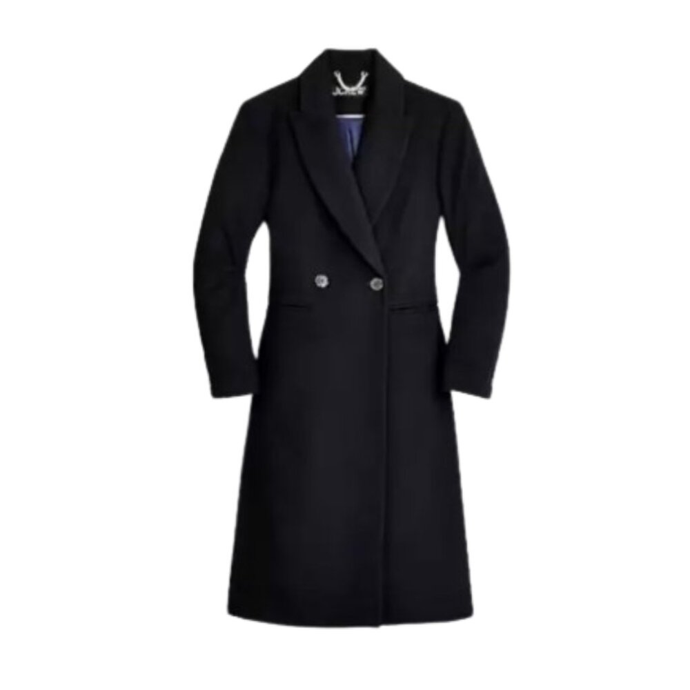 NWT JCREW Mirabelle Top Coat Womens 6 Black Italian Wool Cashmere BM546 NEW